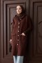 80153 - Stylish Comfortable Gold Buttoned Felt Women's Knitwear Long Cardigan