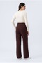 404 Coffee Color Autumn - Winter Adjustable High Waist Maternity Palazzo Sweatpants - Stretchy and Comfortable Maternity Wear - 3