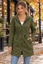 Hooded Comfort - Women's Long Jacket with Adjustable Waist and Pockets