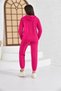Fuchsia Two-Yarn Oversize Hooded Sweatshirt with Pockets - 4