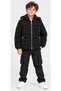 Boys/Girls Nova Fabric Inflatable Coat with Removable Hood, Plush Lining and Zipper Pockets, Black Color