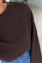 Wide Sleeve Brown Cotton Basic Tshirt - 2