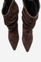 Royden Brown Suede Genuine Leather Bellows Women's Short Heeled Boots - 4
