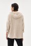 Women's Beige Italian Hooded Zippered Oversize Velvet Jacket Size 38 - 44 - 3