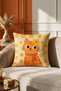 Retro Floral Cute Cat Pattern Decorative Throw Pillow Cover 43X43 cm Double Sided Suede Pillowcase - 2