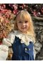 Girl's Ecru Shirt & Denim Overalls Set - 4