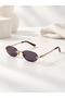 Jade Metal Oval Round Gold Frameless Uv400 Protected Sunglasses with Case and Cleaning Cloth as a Gift - 5