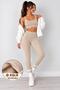 Women's Fleece Lined High Waist Black Stretchy Leggings - 3