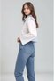 Women's Special Design Asymmetric Cut Buttoned Striped Paneled Cropped Shirt - 5