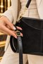 Parma 100% Genuine Italian Leather Premium Quality Stylish, Modern Design Puppy Suede Hand, Shoulder, and Crossbody Bag - 4