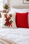 New Year's Themed Punch Embroidered 2-Piece Throw Pillow Cover Set |   Zippered 42X42 cm |   Modern Sofa Throw Pillow, Christmas Patterned, Decorative - 4