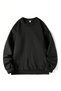 Unisex Crew Neck Three Yarn Cotton Loose Fit Sweatshirt Thick 100% Cotton - 4