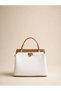 Women's Hand and Shoulder Bag Double Color with Gold Buckle Modern Stylish Design 27270
