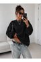 Women's 3 Yarn Organic Cotton Oversize Basic Crew Neck Sweatshirt with Fleece Inside - 6
