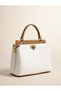 Women's Hand and Shoulder Bag Double Color with Gold Buckle Modern Stylish Design 27270 - 2