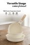 10-Piece Ceramic Nonstick Cookware Set with Detachable Handle, Cream - 4