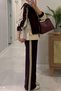 Burgundy Color Festive Fabric Garnished Hooded Suit Key37650 - 5