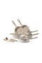 13-Piece Ceramic Nonstick Cookware Set with Wooden Soft-Touch Handles, Taupe