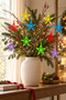 Set of 10 Christmas Star Tree Ornaments Mixed Color New Year Christmas Decoration Hard Plastic 8 cm - 5