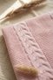 Pink Knitwear Hair Braided Patterned Soft Textured Welsoft Baby Blanket - 2