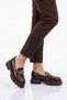 Women's Loafer Shoes Brown Leather Buckle Thick Sole Stylish Women's Classic Casual Shoes 572508 - 2