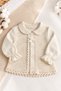 Newborn Baby Girl Lace Detailed Hat and Booties 5-Piece Hospital Discharge Set Ecru - 3