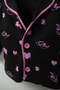 Baby Girl Black Pink Heart Patterned Front Buttoned Pajama Set - 8