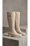 Women's Frida Minimal Flat Sole Buckle Boots - Nude Leather - 8