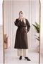 Baharşah Bolero Belted Buttoned Long Trench-Qa1020 Brown