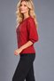 Silvery Stone Embroidered Openwork Sleeve Women's Knitwear Blouse Standard Size - 2