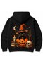 Black Cat with Witch Hat – Pumpkin and Halloween Hoodie
