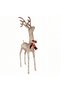 Christmas Ornament Deer Metal Illuminated Red Bow Set of 3 Gold - 2