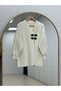 Zülnur Double Accessory Detailed Soft Cardigan-Kr6033 Ecru - 2