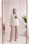 Zülnur Double Accessory Detailed Soft Cardigan-Kr6033 Ecru