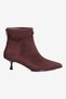 Women's Suede Boots Pointed Toe Thin Heeled Back Zipper Enora Brown - 2