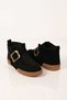 Laceless Buckle Genuine Leather Short Boots 341-1200 Women's Boots - 8