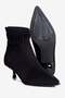 Women's Suede Boots Pointed Toe Thin Heeled Back Zipper Enora Black - 3