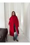Women's Stand Collar Belted Waist Tie Buttoned Oversize Seasonal Long Trench Coat - 5