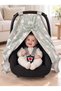 100% Cotton Muslin Stroller Cover - Mint Bunny (Oeko-Tex Certified) - 3