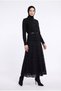 Trendy Buttoned Belted Crew Neck Cold Yarn Full Fit Basic Cardigan
