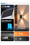 Solar Wall Lights Outdoor LED Waterproof IP65 X-Shape Decorative Beam 3 Color Modes Wireless Solar Powered Garden Fence Wash Light for Villa Balcony Patio - 2