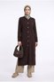 Trendy Embroidered Buttoned Cold Yarn Wide Fit Long Sweater Cardigan Dress