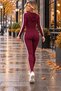 Sporty Stripe - Women's Stripe Detailed Hooded Sweatshirt and Leggings Set - 2