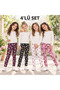 Girl's 4-Piece Patterned Combed Cotton Tights Set |   Butterfly, Rainbow, Polka Dot and Floral 95% Cotton - 2