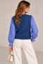 Women's Long Sleeve Crew Neck Knitwear Sweater with Shirt Inside Sporty Stylish Shirt Sweater - 2