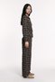 Women's Canvas Trousers with Shawl Detail Pnt02457 Brown - 2