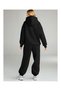 Unisex Black Printed Combed Cotton Tracksuit Set - 2