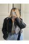 Black Belted Oversize Leather Jacket