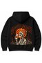 Spooky Season Coffee Club – Halloween Skeleton & Haunted House Back Print Hoodie