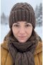 Women's Resam Beret Scarf Set of 2 Knitted Patterned Soft Textured Winter Wear - 4